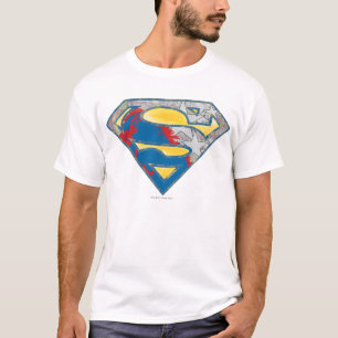 T-shirt Superman S-Shield Logo gris jaune rouge noir