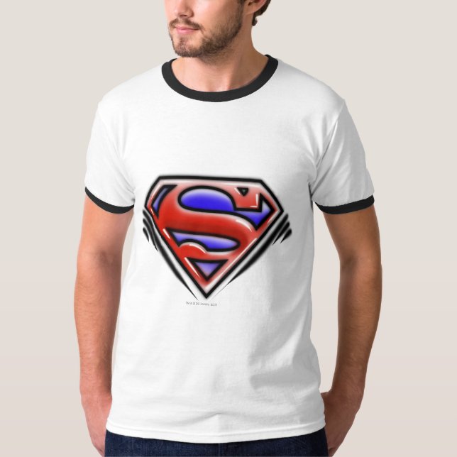 T-shirt Superman S-Shield | Logo Red Airbrush (Devant)