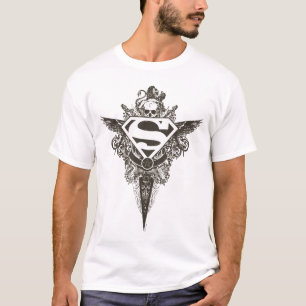 T-shirt Superman Stylisé Logo blanc étoile et crâne