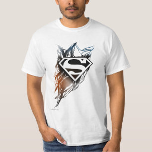 T-shirt Superman Stylisé Logo bleu orange