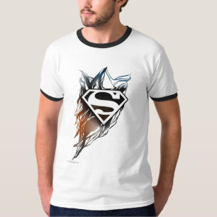 T-shirt Superman Stylisé   Logo bleu orange