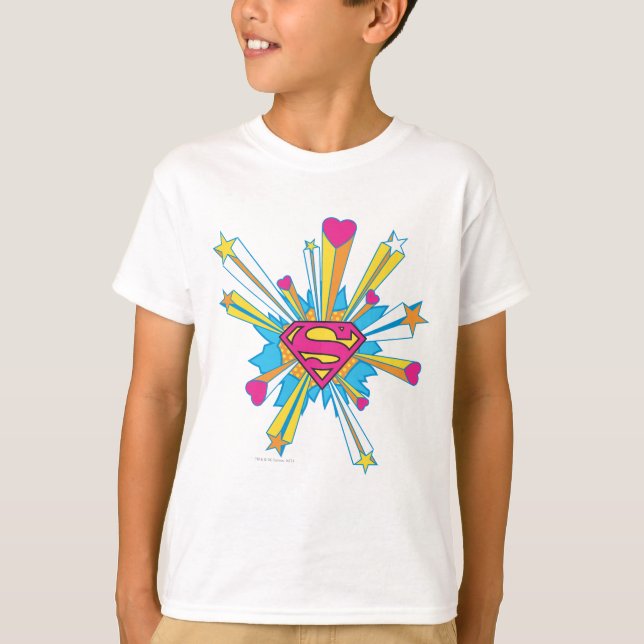 T-shirt Superman Stylisé | Logo rose avec coeur (Devant)