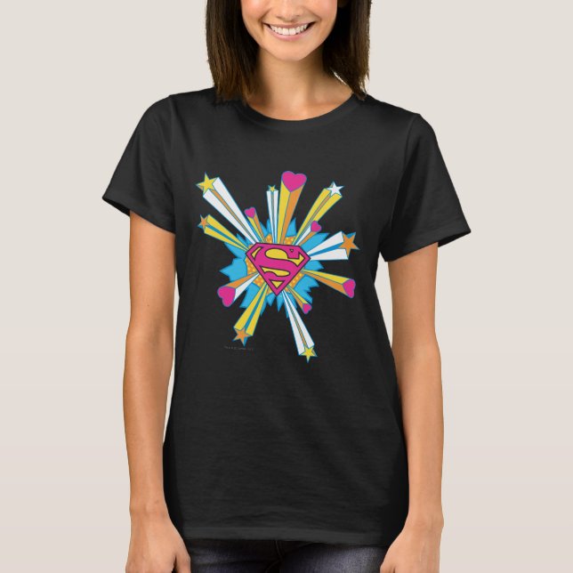 T-shirt Superman Stylized | Pink with Hearts Logo (Devant)