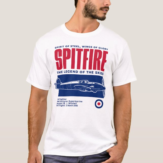 T-shirt Supermarine Spitfire | WW2 Plane (Devant)
