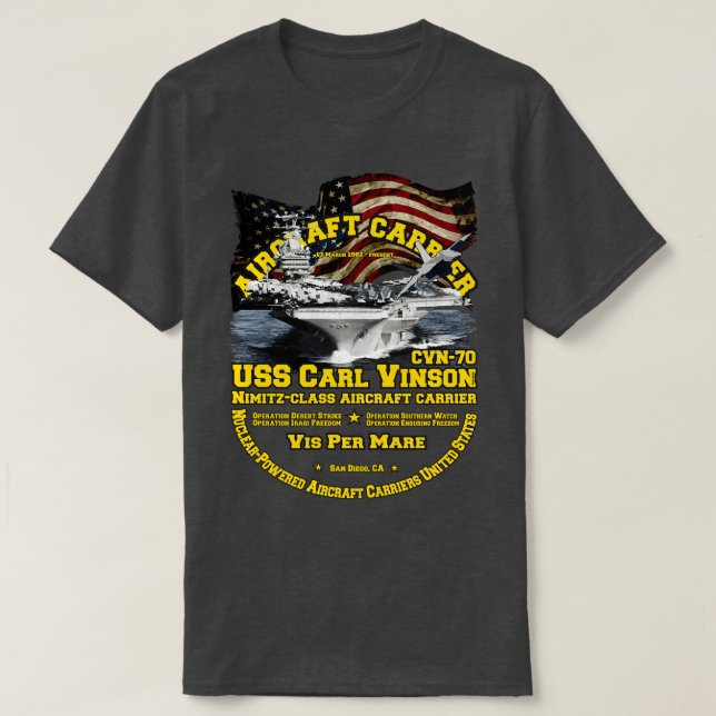 T-shirt Superporteur USS l Vinson CVN70 (Design devant)