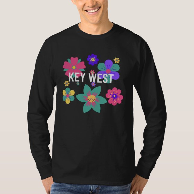 T-shirt Superposition florale Key West Floride Fleurs Souv (Devant)