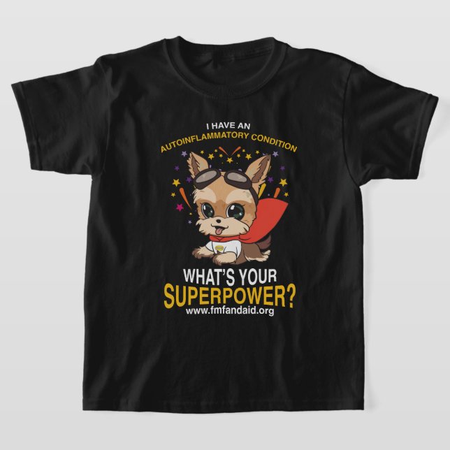 T-shirt Superpuissance auto-inflammatoire des jeunes Noir (Poser)