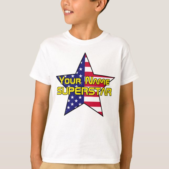 T-shirt Superstar du drapeau américain (Devant)