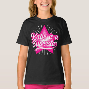 T-shirt Superstar Rose White Star Girl Votre nom Texte