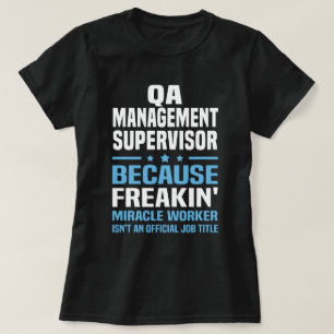T-shirt Superviseur de la gestion de l'assurance qualité
