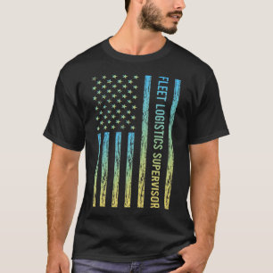 T-shirt Superviseur de la logistique de la flotte bleu jau