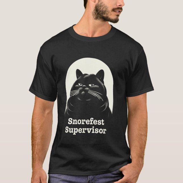 T-shirt Superviseur de ronflement de chat Drôle de confére (Devant)