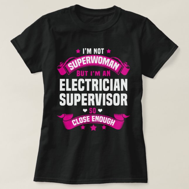 T-shirt Superviseur électricien (Design devant)