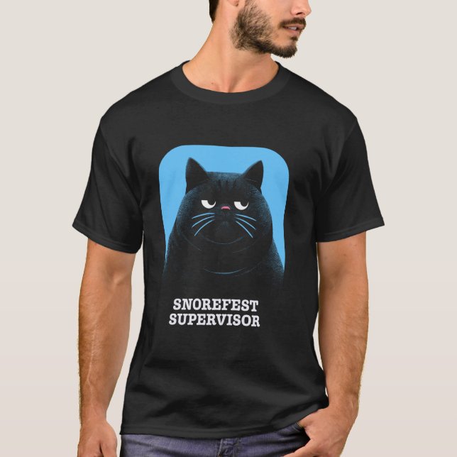 T-shirt Superviseur Manager B de ronflement de chat sarcas (Devant)