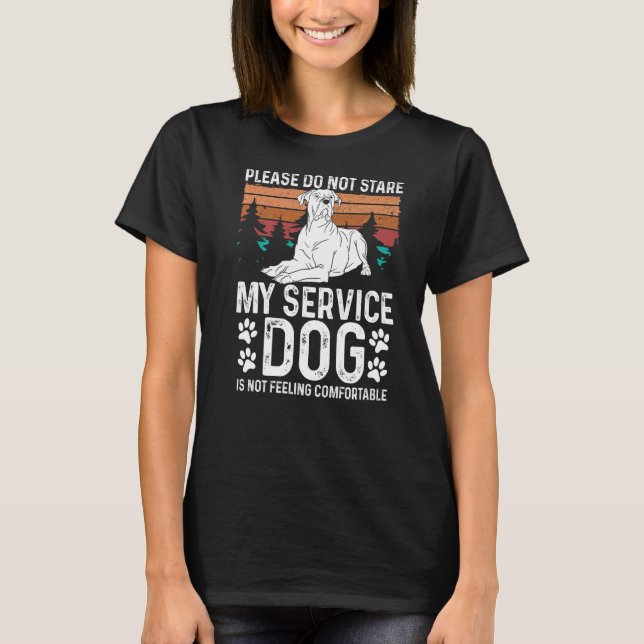T-shirt Support Animal Service Chien Patch Support Émotion (Devant)