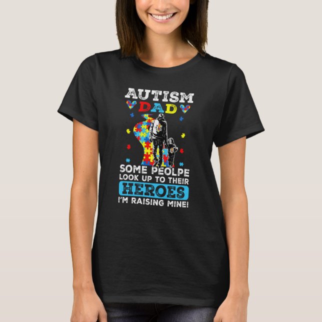 T-shirt Support Autism Proud Dad Autism Awareness Month Fa (Devant)