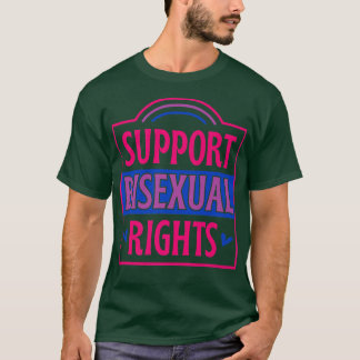 T-shirt Support Biseul Rights LGBTQ Bi Ally Drapeau arc-en