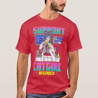 T-shirt Support Catgirl Research mignonne Anime Cat Girl W
