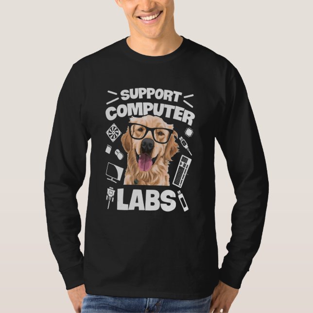 T-shirt Support Computer Lab Dog  Science Teacher Students (Devant)