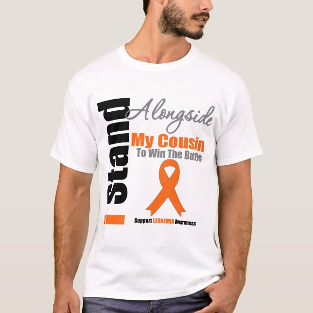 T-shirt Support de la leucémie I à côté de mon cousin (Devant)