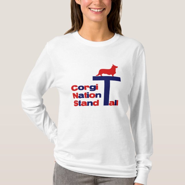 T-shirt Support de nation de corgi grand (Devant)