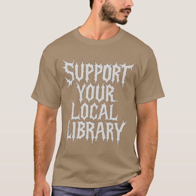 T-shirt Support de votre bibliothèque locale Horror Bookwo (Devant)