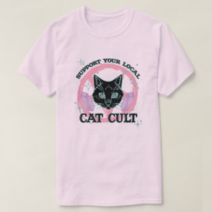T-shirt Support de votre culte de chat local - Pink Pastel