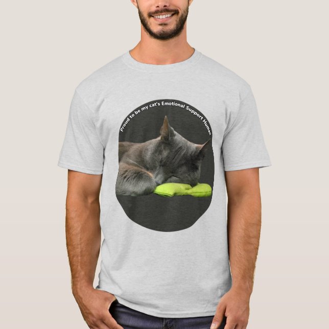 T-shirt Support Émotionnel Humain Pour Mon Chat (Devant)