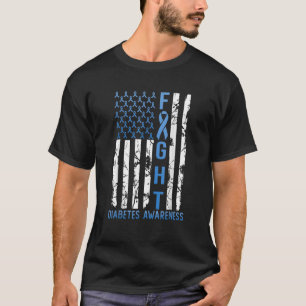 T-shirt Support Flag USA Type 2 Type 1 Diabetes Awar