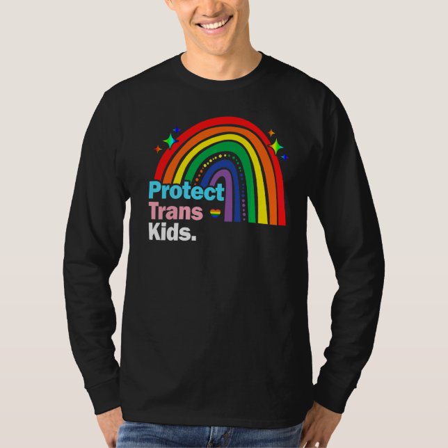 T-shirt Support Lgbt Protéger Trans Kid Pride Lgbt Arc-en- (Devant)