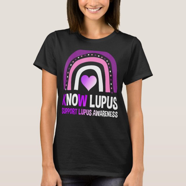 T-shirt Support Lupus Sensibilisation Mois Cute Boho Rainb (Devant)