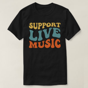 T-shirt Support Musique Live Retro Typographie Conception 