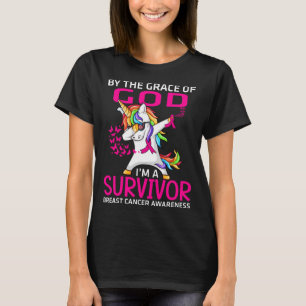 T-shirt Support Pink Ribbon Grace God Survivor Breast Canc
