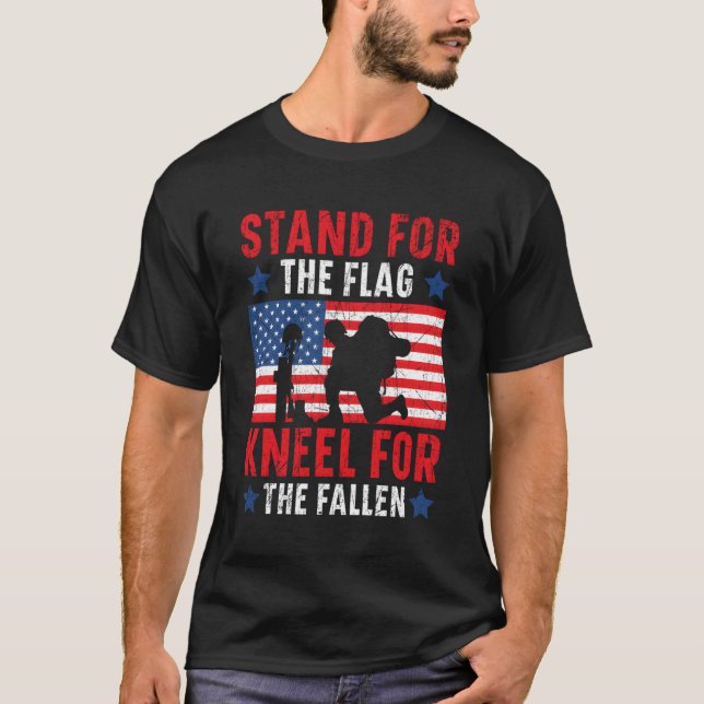 T-shirt Support Pour Le Drapeau Kneel Pour La Fallen Usa M (Devant)