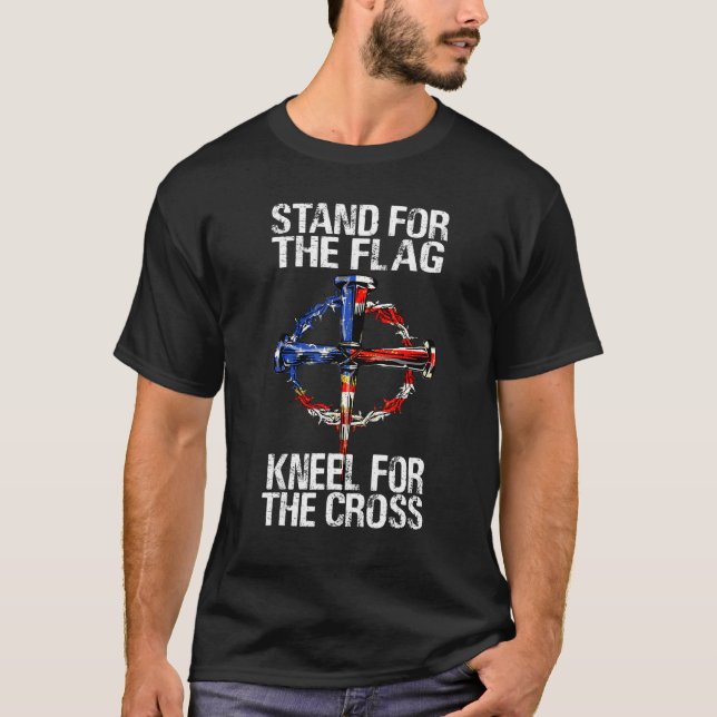 T-shirt Support Pour Le Drapeau Pour Le Fl Cross-American (Devant)