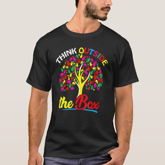 T-shirt Support sensibilisation sur l'autisme Pensez Dehor (Devant)