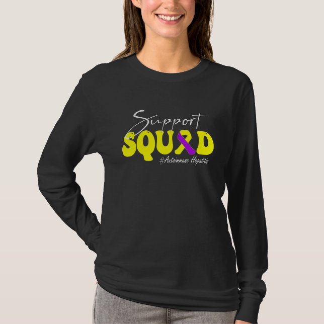 T-shirt Support Squad Autoimmune Hepatitis Awareness Yello (Devant)