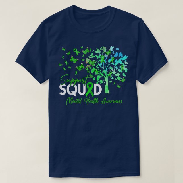 T-shirt Support Squad Fall Tree Leopard Mental Health Awar (Design devant)
