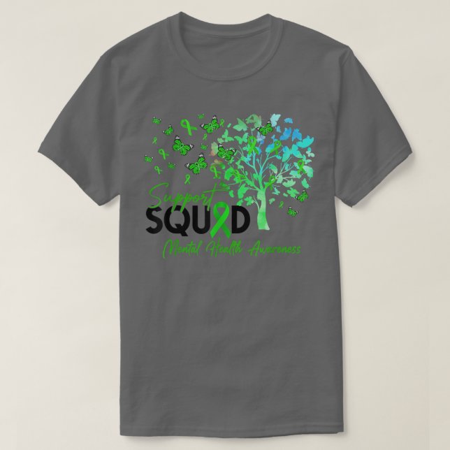 T-shirt Support Squad Fall Tree Leopard Mental Health Awar (Design devant)