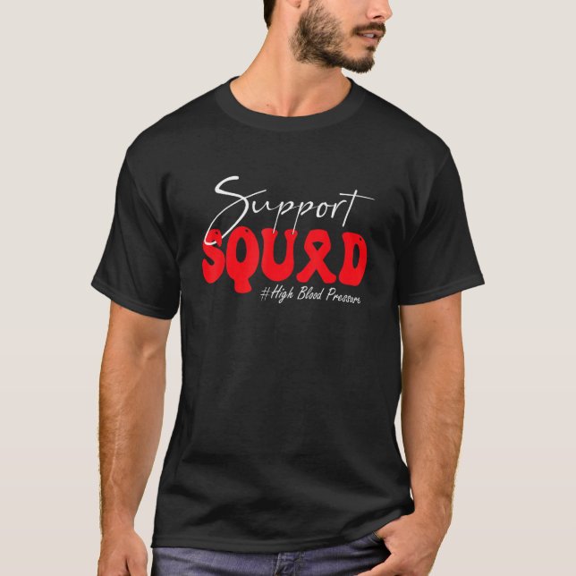 T-shirt Support Squad High Blood Pressure Awareness Red Ri (Devant)