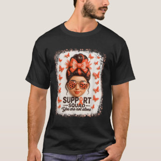 T-shirt Support Squad Leukemia Ruban Butterfly You Not Al