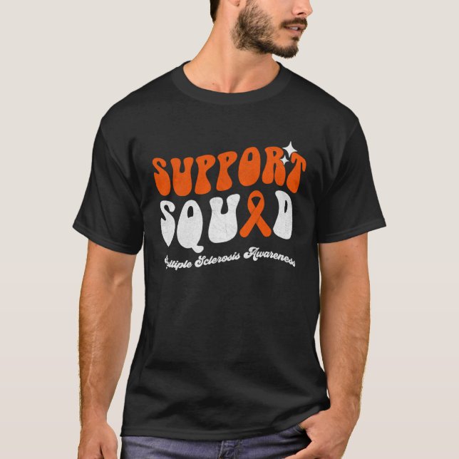 T-shirt Support Squad Multiple Sclerosis Awareness Orange  (Devant)