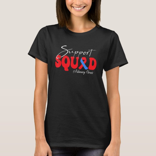T-shirt Support Squad Pulmonary Fibrosis Awareness Red & B (Devant)