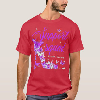T-shirt Support Squad Purple Ruban Papillon à ruban Alzhei