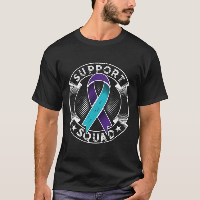 T-shirt Support Squad Ribbon Suicide Prevention (Devant)