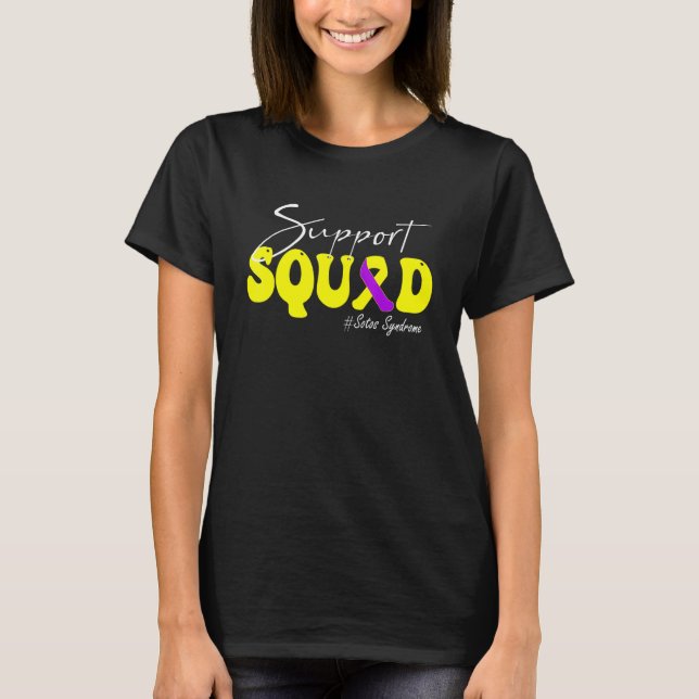 T-shirt Support Squad Sotos Syndrome Awareness Yellow & Pu (Devant)