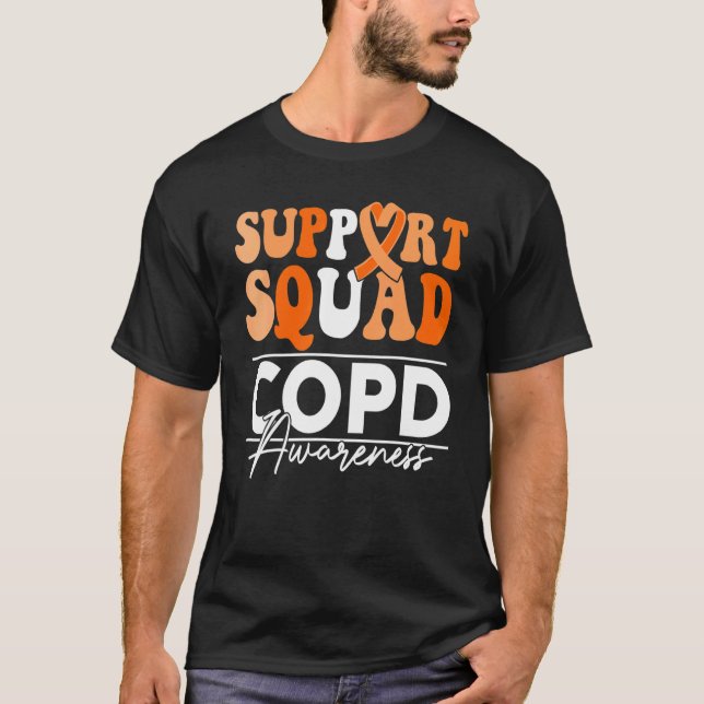 T-shirt Support Squad Sunflower Hair Butterfly COPD Awaren (Devant)