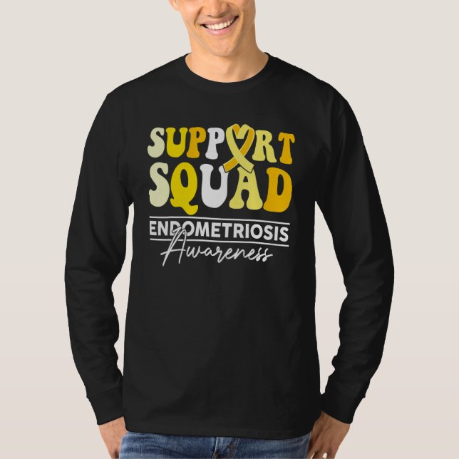 T-shirt Support Squad Sunflower Hair Endometriosis Awarene (Devant)