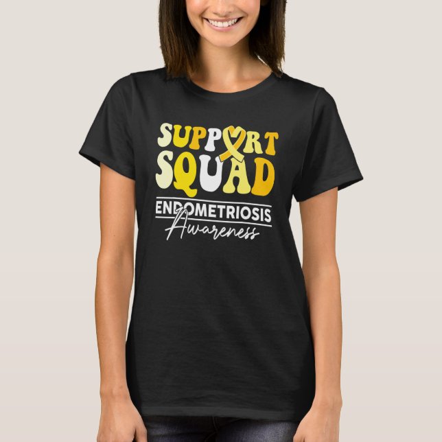 T-shirt Support Squad Sunflower Hair Endometriosis Awarene (Devant)