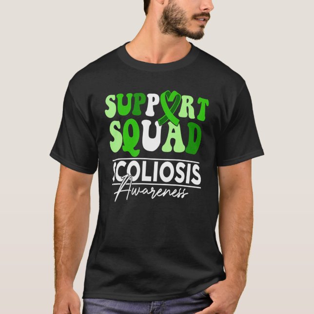 T-shirt Support Squad Sunflower Hair Scoliosis Awareness (Devant)